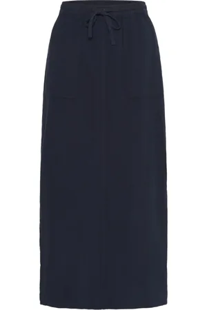 Kaffe Rokken, Dames, Blauw, 2Xl, Midnight Marine Rok met Zijsplitten