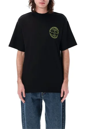MAGLIANO Tops, Heren, Zwart, M, Katoen, Zwarte Katoenen Tee met Modern Print