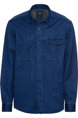 Camel Active Overhemden, Heren, Blauw, L, Katoen, Pu katoenen overhemd