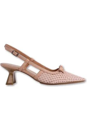 Lodi Schoenen, Dames, , 39 EU, Leer, Suede en leren slingback pumps