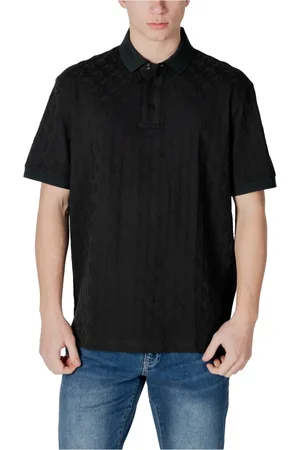 Armani Exchange Tops, Heren, Zwart, XL, Katoen, Katoenen Polo Shirt