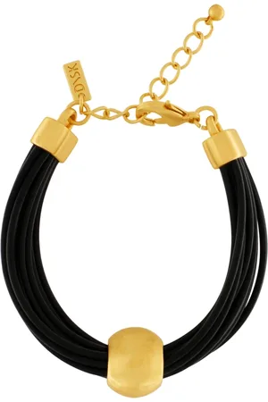 Dansk Copenhagen Accessoires, Dames, Geel, ONE Size, Leer, Luxe Leren Bal Armband