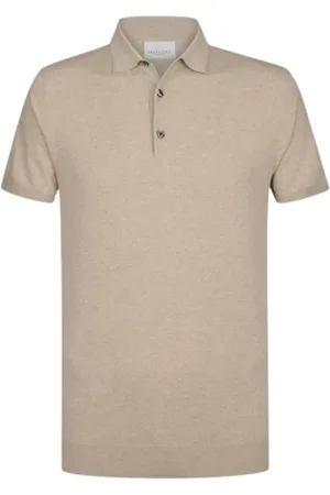 Profuomo Tops, Heren, Bruin, L, Katoen, Luxe en veelzijdig poloshirt