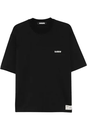 BARROW Tops, Heren, Zwart, S, Katoen, Logo Bedrukt Unisex T-shirt met Korte Mouwen