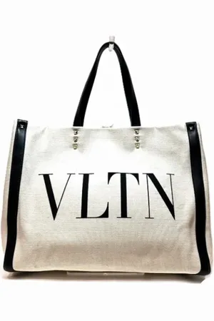 VALENTINO Pre-owned, unisex, , ONE Size, Leer, Tweedehands Canvas handtassen