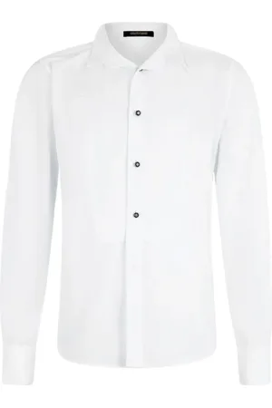 Roberto Cavalli Overhemden, Heren, Wit, S, Diplomatieke Kraag Plastron Shirt