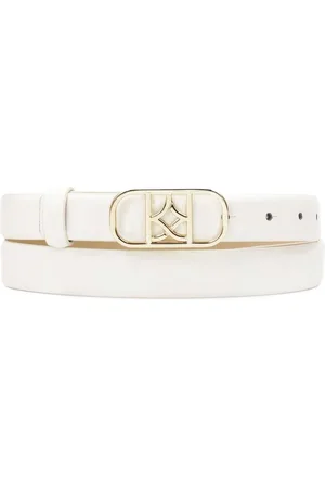 Kazar Accessoires, Dames, Wit, 100 CM, Leer, Witte riem met originele gouden gesp