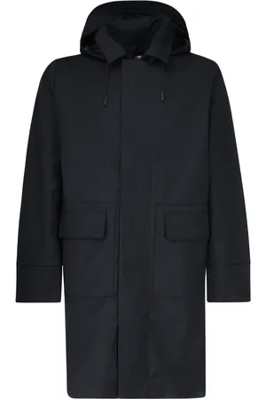 K-Way Mantels, Heren, Blauw, L, Wol, Waterafstotende wollen jas met capuchon