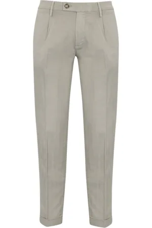 RE-HASH Broeken, Heren, Grijs, W35, Katoen, Katoen Linnen Regular Fit Broek