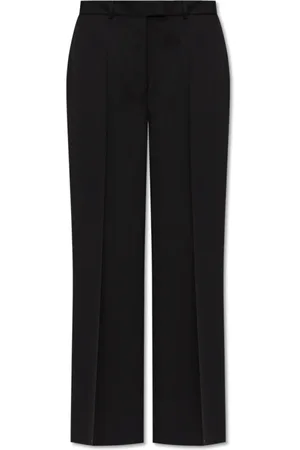 OFFICINE GENERALE Broeken, Dames, Zwart, S, Wol, Wollen broek met vouw