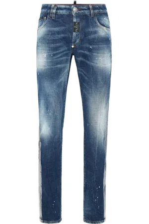 Philipp Plein Jeans, Heren, Blauw, W33, Denim, Stijlvolle denim jeans
