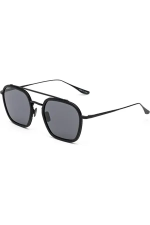 Belstaff Accessoires, Heren, Zwart, ONE Size, Handgemaakte zonnebril van roestvrij staal met UV-bescherming