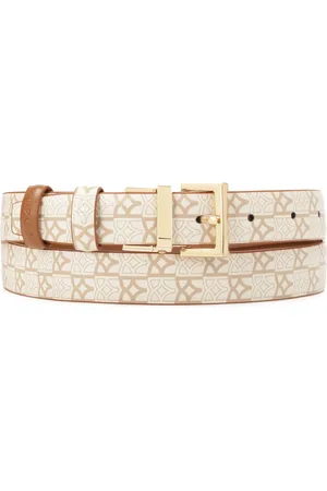 Kazar Accessoires, Dames, , 100 CM, Leer, Dubbelzijdige riem in en bruine kleur met monogrammen