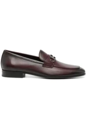 Salvatore Ferragamo Schoenen, Heren, Bruin, 42 EU, Leer, Gancini Ornament Loafer