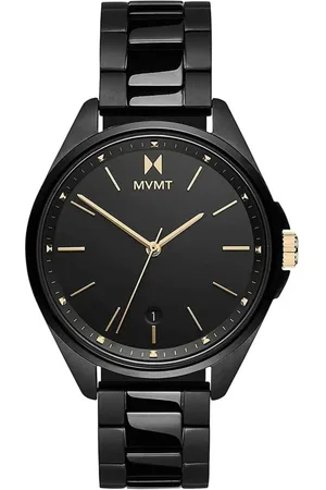 MVMT Accessoires, Dames, Zwart, ONE Size, Zwarte Roestvrijstalen Analoge Quartz Horloge