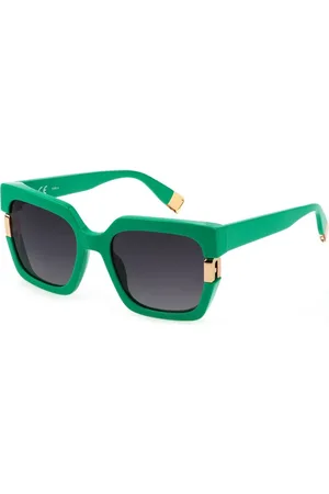 Furla Accessoires, Dames, Groen, ONE Size, Groene acetaat zonnebril