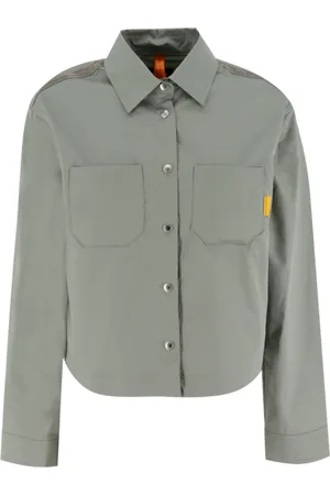 Parajumpers Jassen, Dames, Grijs, M, Katoen, Katoenen Poplin Werkoverhemd