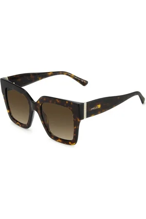 Jimmy Choo Accessoires, Dames, Bruin, ONE Size, Bruine Acetaat Zonnebril Edna Stijl
