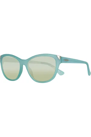 Guess Accessoires, Dames, Blauw, ONE Size, Blauwe plastic zonnebril dames sport