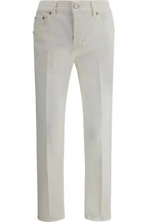 PT Torino Jeans, Heren, Wit, W33, Katoen, Reggae Knoopsluiting Jeans