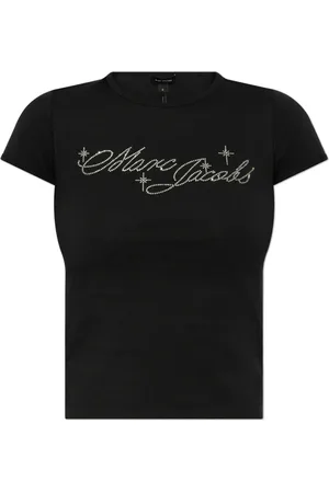 Marc Jacobs Tops, Dames, Zwart, M, Katoen, Logo Top