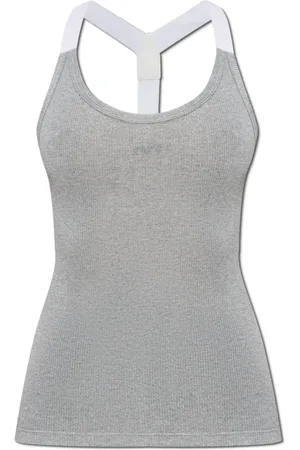OFF-WHITE Tops, Dames, Grijs, XS, Top met Lurex Draad