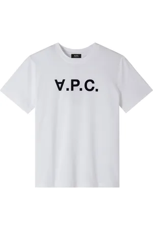 A.P.C. Tops, Heren, Wit, L, Katoen, Standaard Katoenen T-shirt met Logo