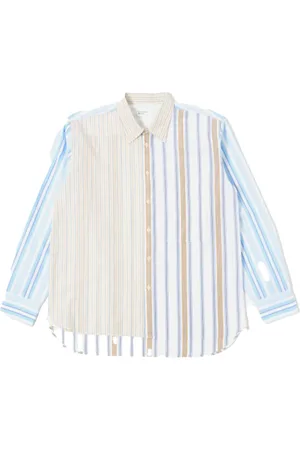 Universal Works Overhemden, Heren, Veelkleurig, L, Katoen, Vierkante Zak Paneel Shirt Strepen