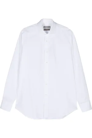 CANALI Overhemden, Heren, Wit, M, Katoen, Impeccabile Katoenen Overhemd