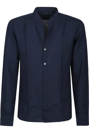 Orian Overhemden, Heren, Blauw, XL, Gewassen Lange Mouw Shirt