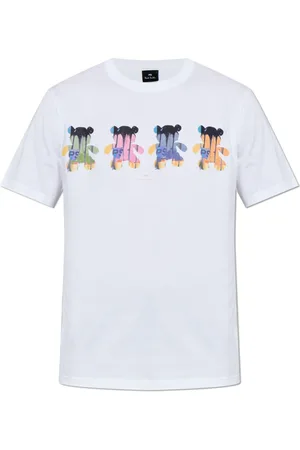Paul Smith Tops, Heren, Wit, XL, Katoen, T-shirt met print