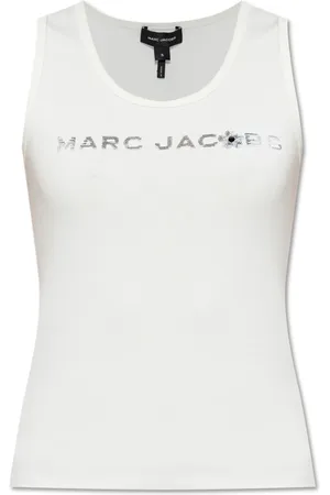 Marc Jacobs Tops, Dames, Wit, M, Katoen, Logo Top