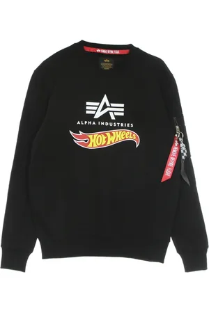Alpha Industries Sweatshirts & Hoodies, Heren, Zwart, XL, Katoen, Hot Wheels Flag Sweater Heren