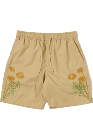Universal Works Korte broeken, Heren, Bruin, W28, Katoen, Beige Strand Shorts Stijlvol Model
