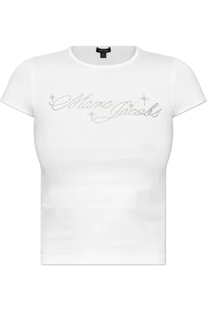 Marc Jacobs Tops, Dames, Wit, M, Katoen, Logo Top
