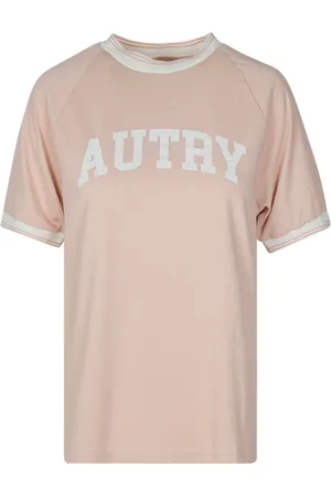 Autry Tops, Dames, Roze, M, Katoen, Jersey Tshirt met Raglan Mouwen