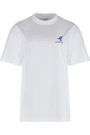 OFF-WHITE Tops, Dames, Wit, M, Katoen, Maxi Print Logo T-Shirt