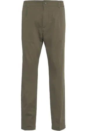 CRUNA Broeken, Heren, Groen, M, Katoen, Groene Tapered Fit Broek Mitte