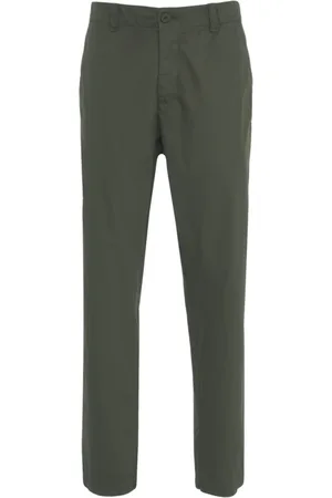 TRANSIT Broeken, Heren, Groen, L, Stijlvolle Groene Broek Elastische Taille Zakken