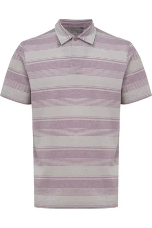 CANALI Tops, Heren, Veelkleurig, L, Katoen, Gestreept poloshirt korte mouw