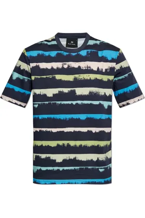 Paul Smith Tops, Heren, Veelkleurig, M, Katoen, T-shirt met gestreept patroon