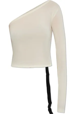 Rick Owens Tops, Dames, Wit, M, Katoen, One-shoulder Top