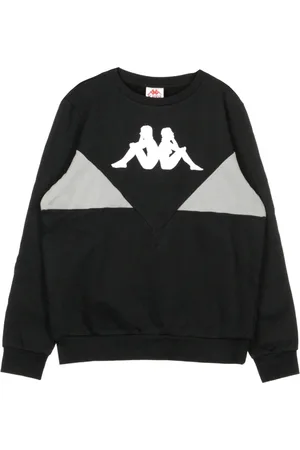 Kappa Sweatshirts & Hoodies, Heren, Zwart, M, Heren Crewneck Sweatshirt in Zwart/Grijs/Wit