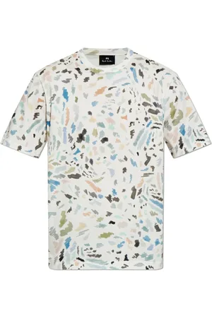Paul Smith Tops, Heren, Wit, M, Katoen, T-shirt met print