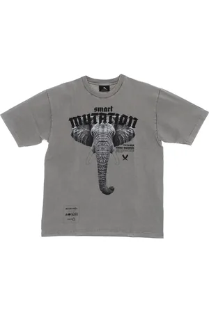 MAUNA KEA Tops, Heren, Grijs, XL, Katoen, Olifant Tee Stone Washed T-Shirt