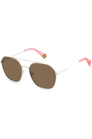 Polaroid Accessoires, unisex, , ONE Size, Octagonale Roestvrijstalen Zonnebril met Gepolariseerde Bronzen Lenzen
