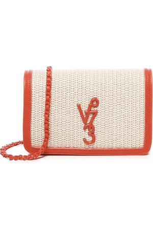 V°73 Tassen, Dames, Veelkleurig, ONE Size, Koraal Schoudertas met Leren Band