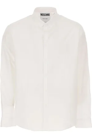 Moschino Overhemden, Heren, Wit, 3Xl, Katoen, Witte Katoenen Maxi Label Shirt