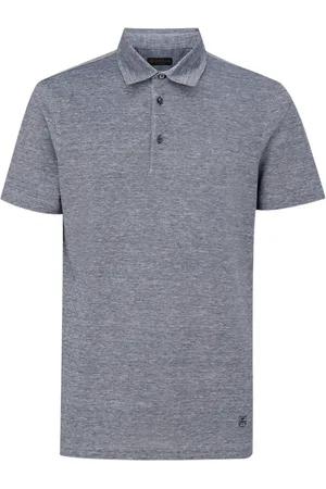 corneliani Tops, Heren, Grijs, L, Katoen, Grijze Polo met korte mouwen
