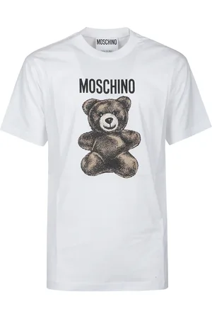 Moschino Tops, Heren, Wit, M, Schattig Beer T-shirt